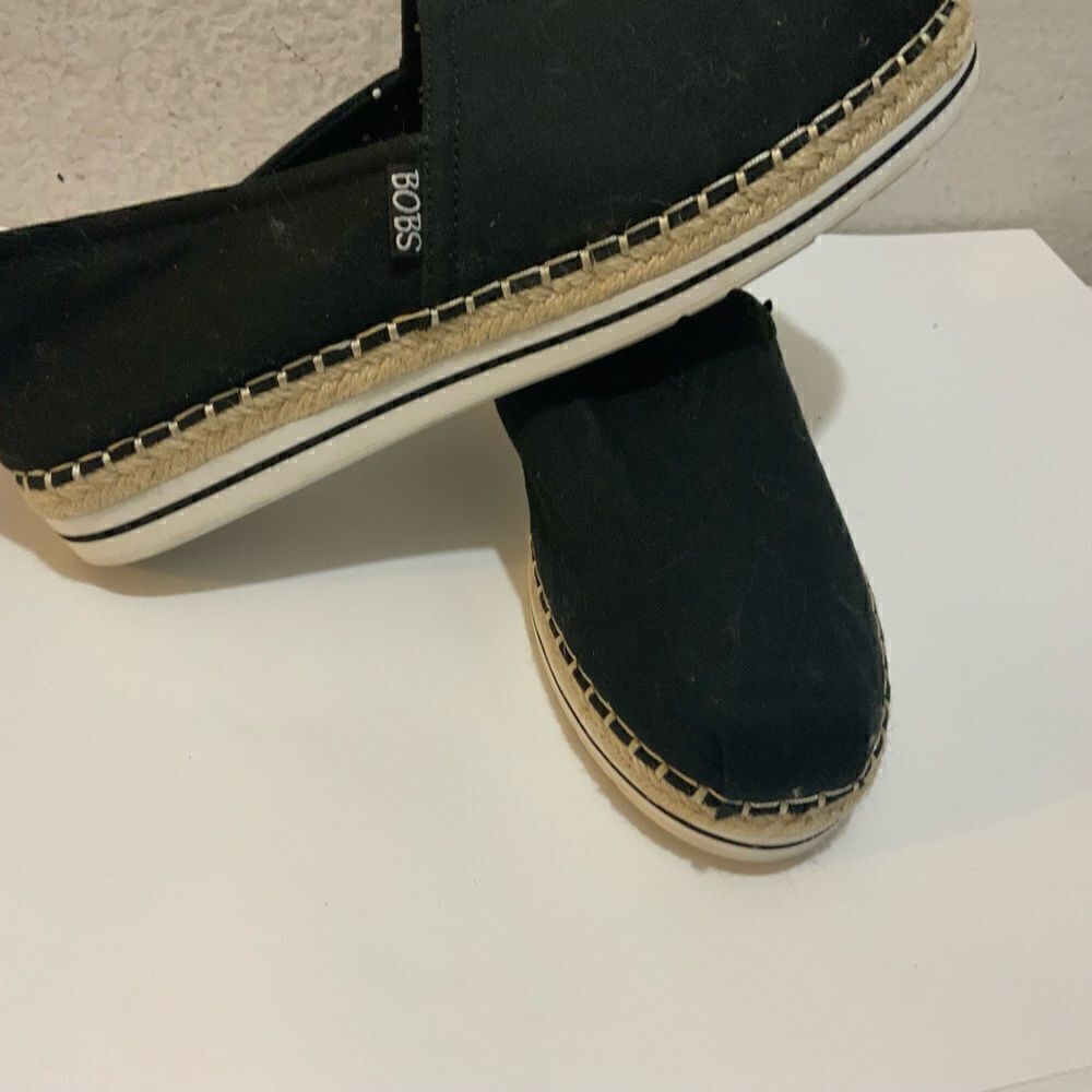 Bobs Canvas Espadrilles Black size 10